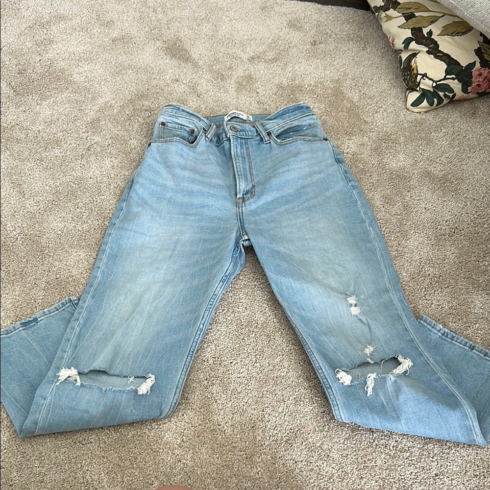 Abercrombie the ankle straight ultra high rise